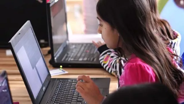 Girl on computer